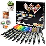 Teokantz 12-er Set Porzellanstifte mit Weicher Spitze zum Einbrennen, Wasserfeste Keramik- und Glasstifte Spülmaschinenfest für Zeichnungsmuster und Designkreationen auf Porzellan