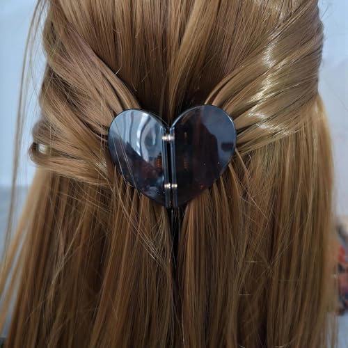 2 Pcs Shaped Magnetic Hair Clips for Women, Flat Hairs Clips, Strong Hold for Thick & Curly Hair, No Snag, Travel Friendly​﻿ (Heart) image 5