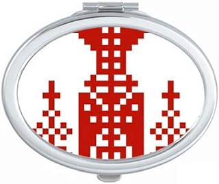 Russia Building Mosaic Country Elements Mirror Portable Fold Hand Makeup Double Side Glasses