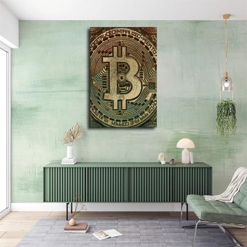 Bitcoin Crypto Poster Canvas Wall Art Painting Print Painting Suitable for Bedroom Dormitory Living Room and Other Home Decor (08×12inch_Unframed) - Image 5