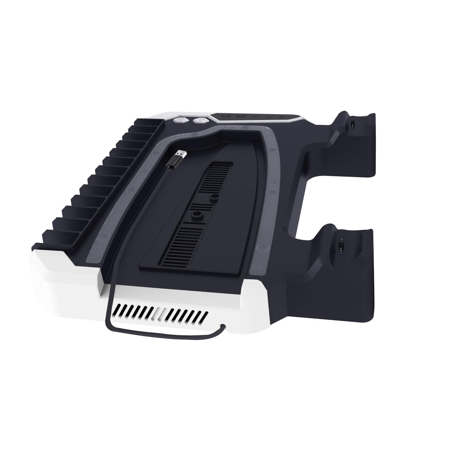 Soporte vertical Estación de refrigeración RGB consola para PS5 Pro, soporte base con base de carga de mando para PS5 y PS5 Pro/PS5 slim Disc & Digital Editions