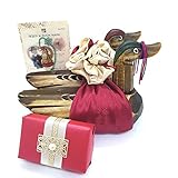 Pato mandarín de madera prémium de 7.5 pulgadas, hecho a mano para boda coreana + caja de regalo pequeña mandarina + envoltura premium de seda Hanbok (2 colores) + caja de papel tradicional coreano