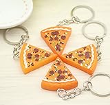 AKOAK 6 Pieces Pizza Pendant Key Chain Buckle Purse Bag Charm Key Jewelry Chic Accessories Ornaments