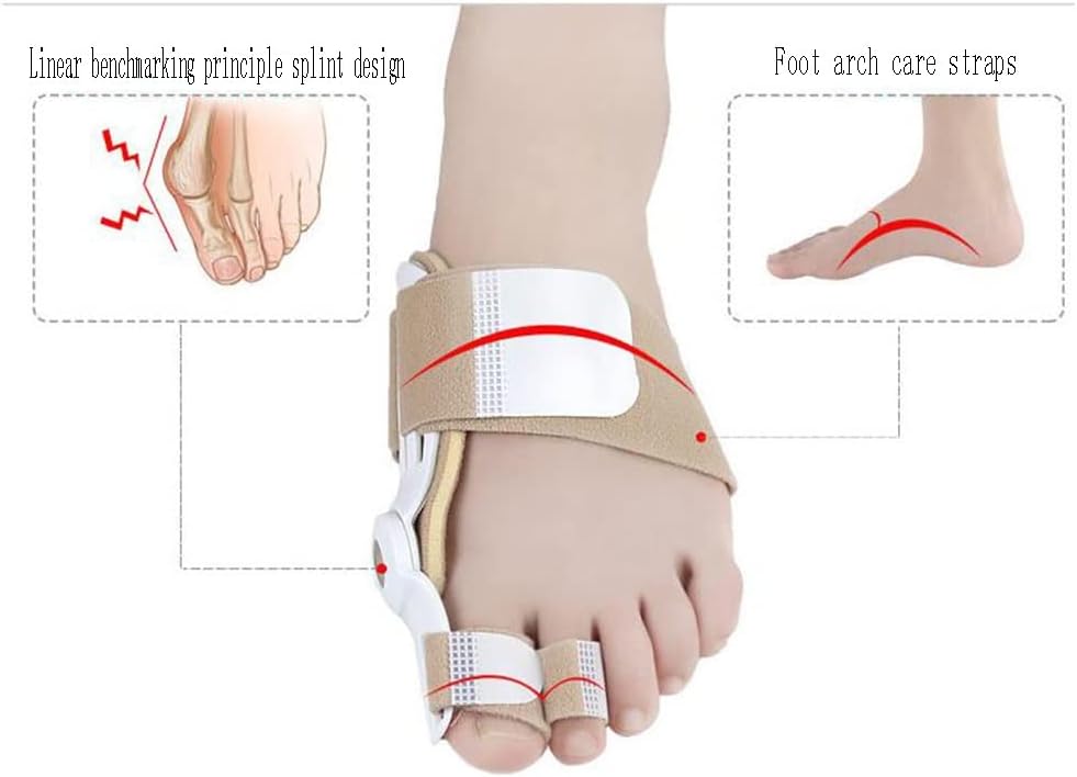 DEAVER Double Hole Big Toe Valgus Corrector Foot Bone Eversion, Hallux Valgus, Bunion Splint Straightener Pain Relief Correction Orthopedic Supplies Care