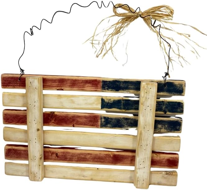 Rustic Wood Door Flag, 4th Of July Pallet Flag, Patriotic Wood Flag Decoration, Distressed Wooden Fourth Flag, Americana Door Decor, USA