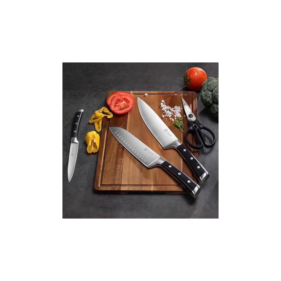 PAUDIN-Knife-Block-Set-15-Pieces-Knife-Set-with-Block-High-Carbon-Stainless-Steel-Kitchen-Knife-Set-with-Sharpener-Knives-Set-for-Kitchen-with-Full-Tang-Triple-Rivet-Handle PAUDIN Knife Block Set, 15 Pieces Knife Set with Block, High Carbon Stainless Steel Kitchen Knife Set with Sharpener, Knives Set for Kitchen with Full Tang Triple Rivet Handle
