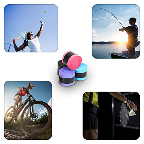 LATTCURE Griffbänder Badminton Grip, Badminton Griffband Schweißband PU Racquet Grip Anti Slip Griffband rutschfeste Schläger Grip Tape für Squash Tennis Badminton, 8 Stück - Image 8