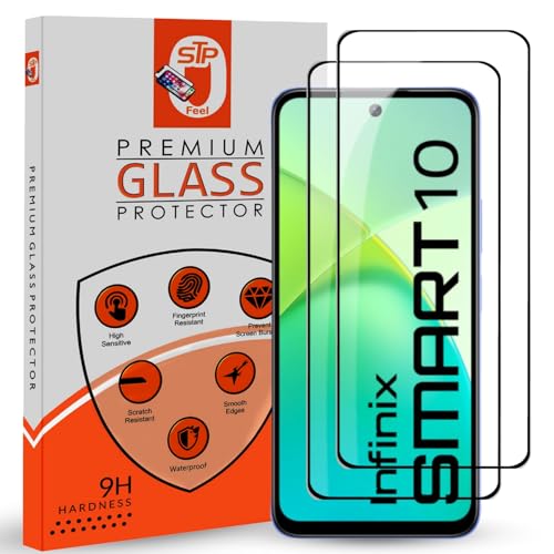 Image of Premium HD+ Tempered Glass Screen Protector Guard Compatible For Infinix Smart 10 5G (6.67 Inch, Pack of 2) | Edge to Edge Coverage With Easy to installation kit for Smartphone