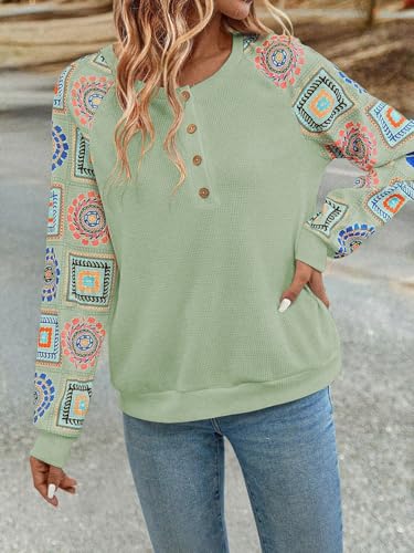 Image of Women's Floral Print Round Neck Full Sleeve TOP || Women Top's || Tops for Womens|| Women Long sleevetops