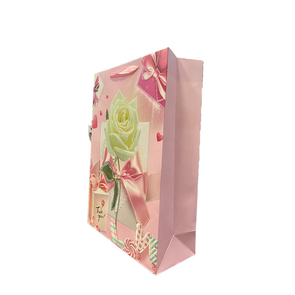 Bagello Pink Flower For Diwali Gift,Birthday Gift,New Year Gift, Christmas Reusable Eco_ Friendly Bags Gift Paper Bag (12X16X5) Pack of 10 (B0CCYDPJKM) Amazon Price History, Amazon Price Tracker