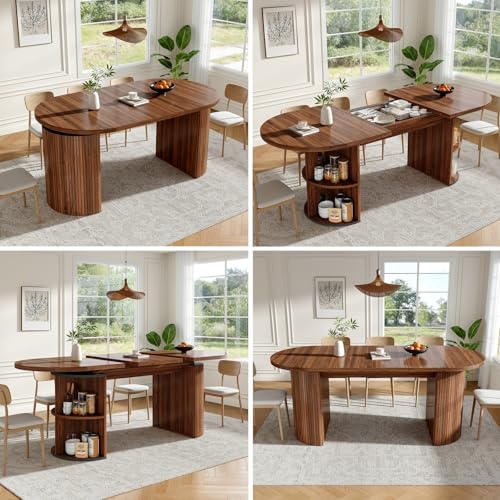 Table cuisine petit espace extensible 120-160cm avec rangement gain de place - 7