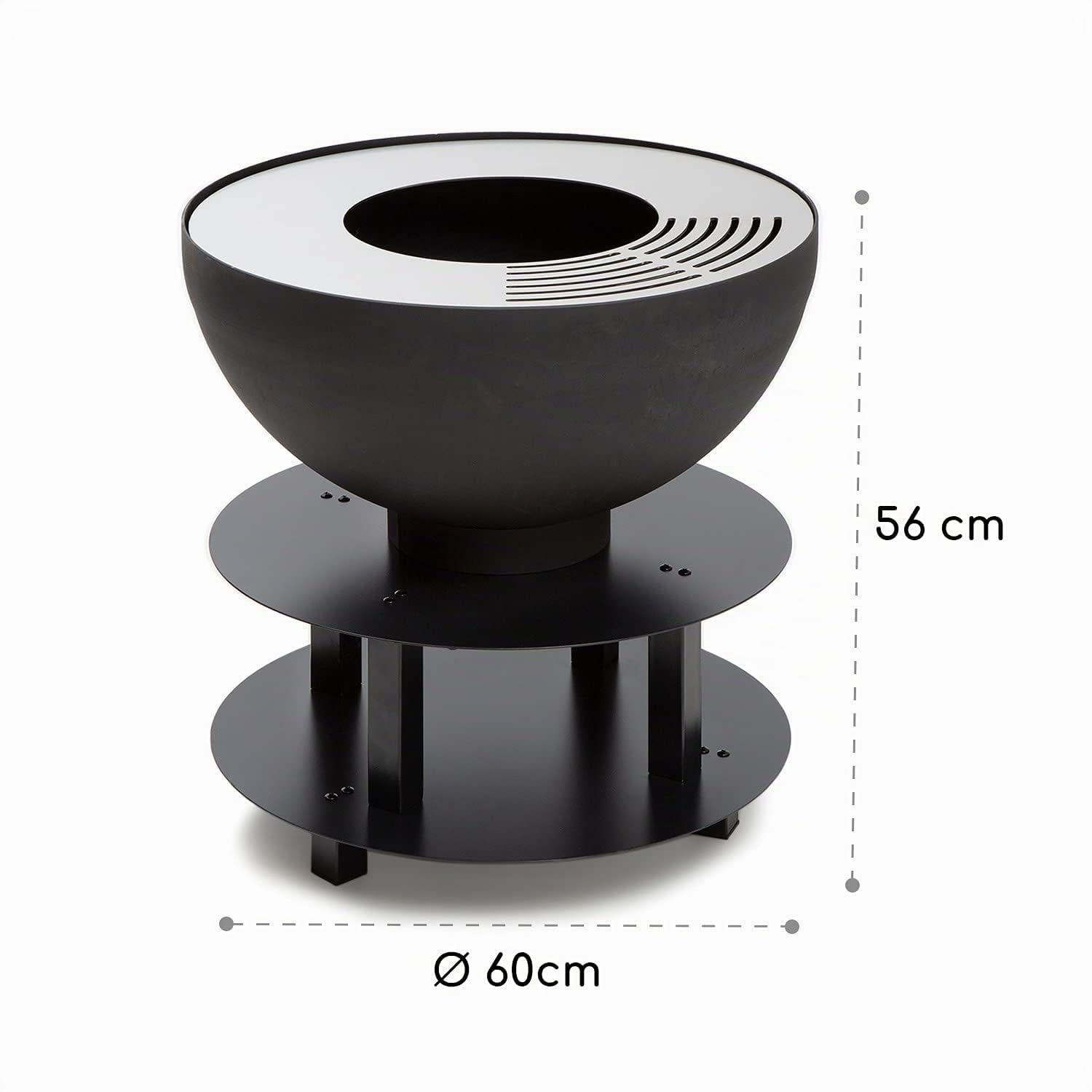 Blumfeldt Braciere da Giardino, Bracere da Esterno Portatile con Griglia, Braciere Barbecue con Griglia in Acciaio Inox, Bracere da Esterno Legna, da Campeggio Copertura 60 x 56 x 60 cm