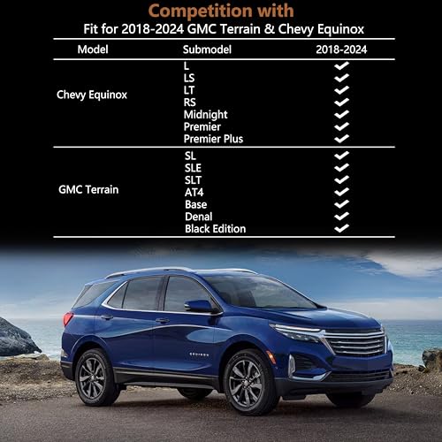 KARPAL Floor Mats for 2018-2024 Chevy Equinox (Not for EV) / GMC Terrain, All-Weather TPE Custom Fit Floor Liners Cargo Liner Car Accessories