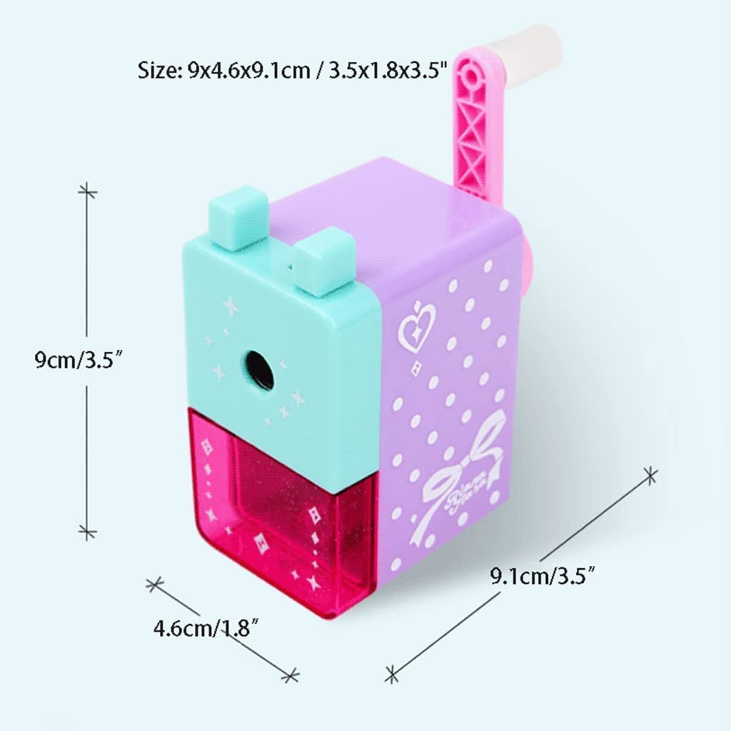 Temperamatita Temperamatite Matita Colorata Vassoio per trucioli di Cartoni Animati Mini temperamatite Carino Vassoio per trucioli ad Alta capacità Portatile Manuale