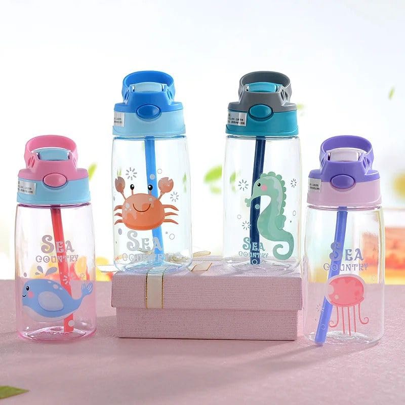 RPS FASHION WITH DEVICE OF R Plastic Cute Design Kids Triton Sipper Water Bottle, 480 ML, Multicolour, Anti-Leak