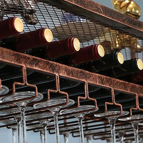 Support à verres à vin suspendu réglable avec compartiment en filet - 7