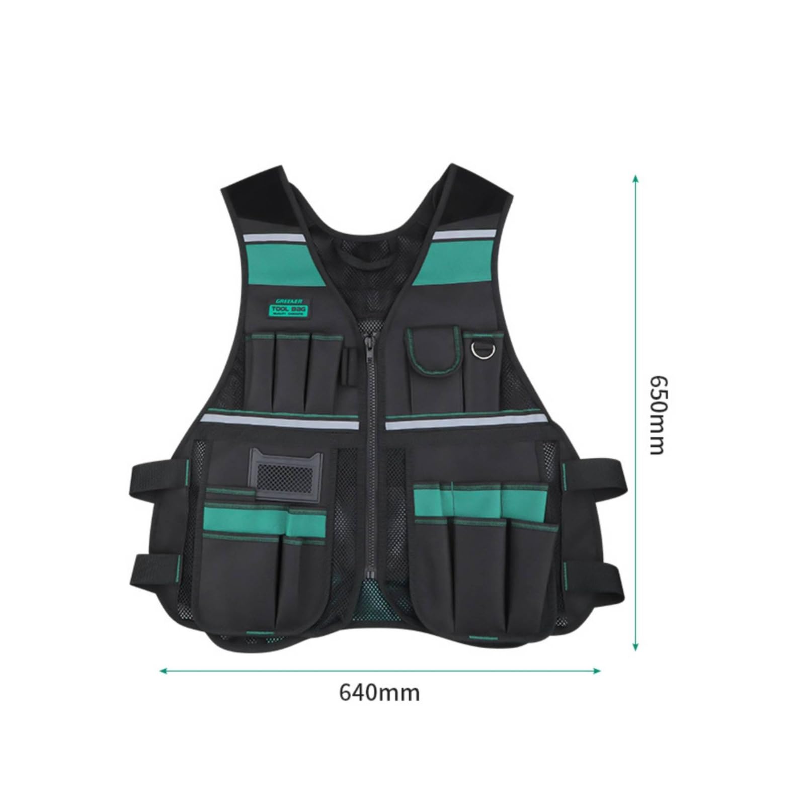 Chaleco con Bolsillos Transpirable Bandas Reflectantes en el Pecho, Ropa, para r, Carpinteros, Mecánicos