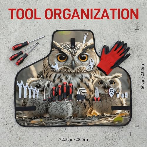 Delantal para trabajo en madera Owl Birds unisex miniatura 2