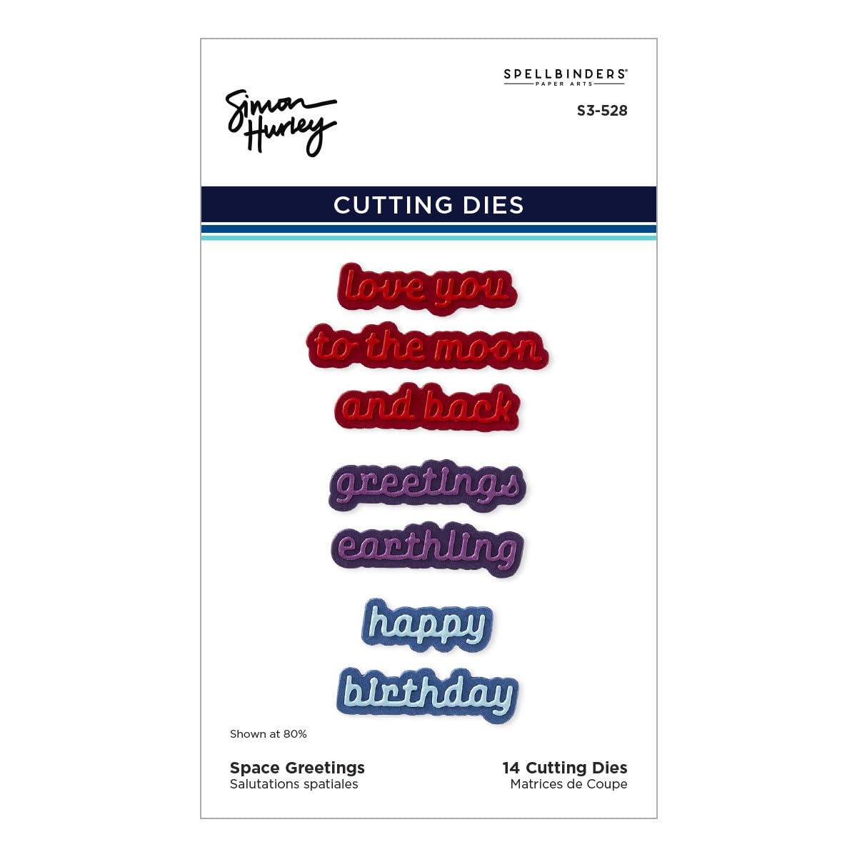 Spellbinders Space Greetings Etched Dies from The Simon's Space Adventure Collection by Simon Hurley