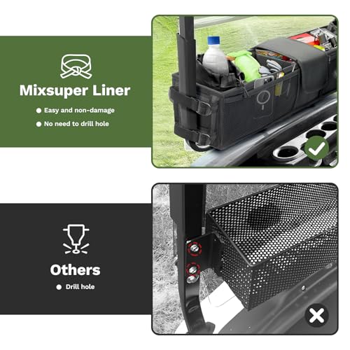 Mixsuper Golf Cart Storage Basket Foldable Removable Golf Cart Storage Organizer Universal Portable Fixed Storage Basket Net Pocket Zipper Golf Cart Accessories - Image 6