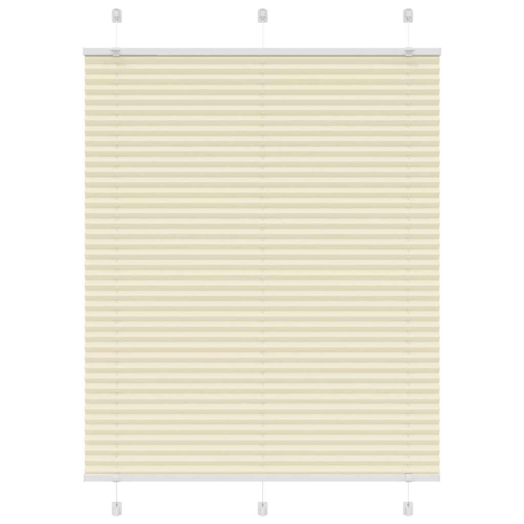 vidaXL Pleated Blind Cream 105x100 cm Fabric Width 104.4 cm Polyester