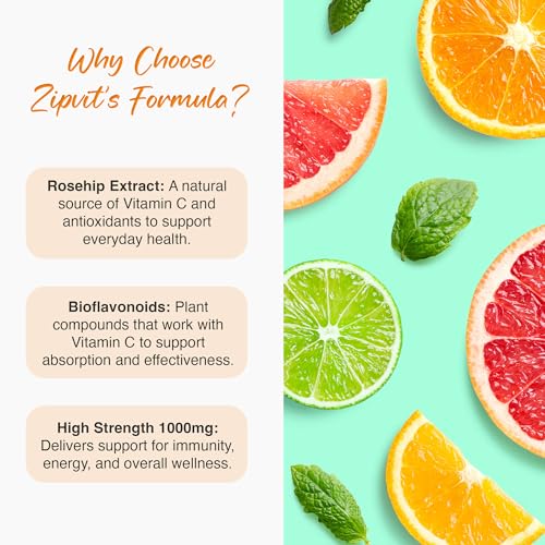 Zipvit Vitamin C 1000mg, 180 High Strength Vitamin C Tablets with Rosehip & Bioflavonoids, Vegan VIT C Supplement, Supports The Immune System and Reduction of Tiredness and Fatigue - Image 3