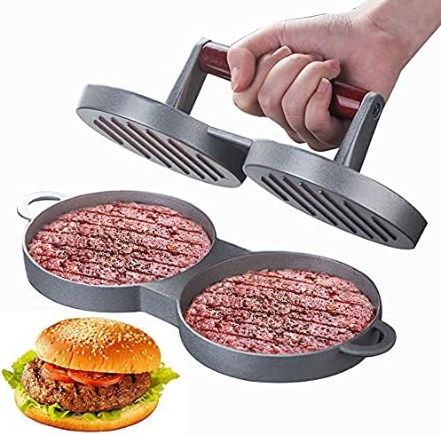 Double Hole Burger Press Hamburger Maker, Non Stick Burger Press Hamburger Press Patty Maker Press Stuffed Burger Patty Press Regular Burger Maker