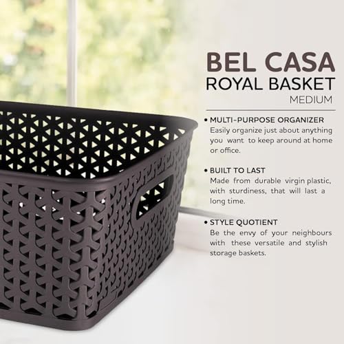 Image of RECLUSE 3 Pcs Plastic Storage Organizers Without Lid Strong Plastic Material & Side Grip for Home&Office Multipurpose Rectangular Shape Baskets For Fruits, Vegetables,Magazines,Cosmetics,Kitchen Tool