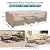 BROSYDA Patio Furniture Set Cover Waterproof, Heavy Duty Funiture Covers for Outdoor Sectional Sofa Set Wicker Rattan Table Chair Rectangular,108"L×82"W×28"H,Brown