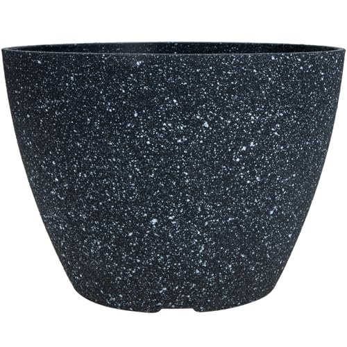 MINAOLULUS Maceta para Jardín de Resina Gruesa y Duradera, Maceta Grande de 7.3 Pulgadas Gris Oscuro, Jardinera Moderna para Plantas de Exterior y Suculentas, Macetero Decorativo Resistente