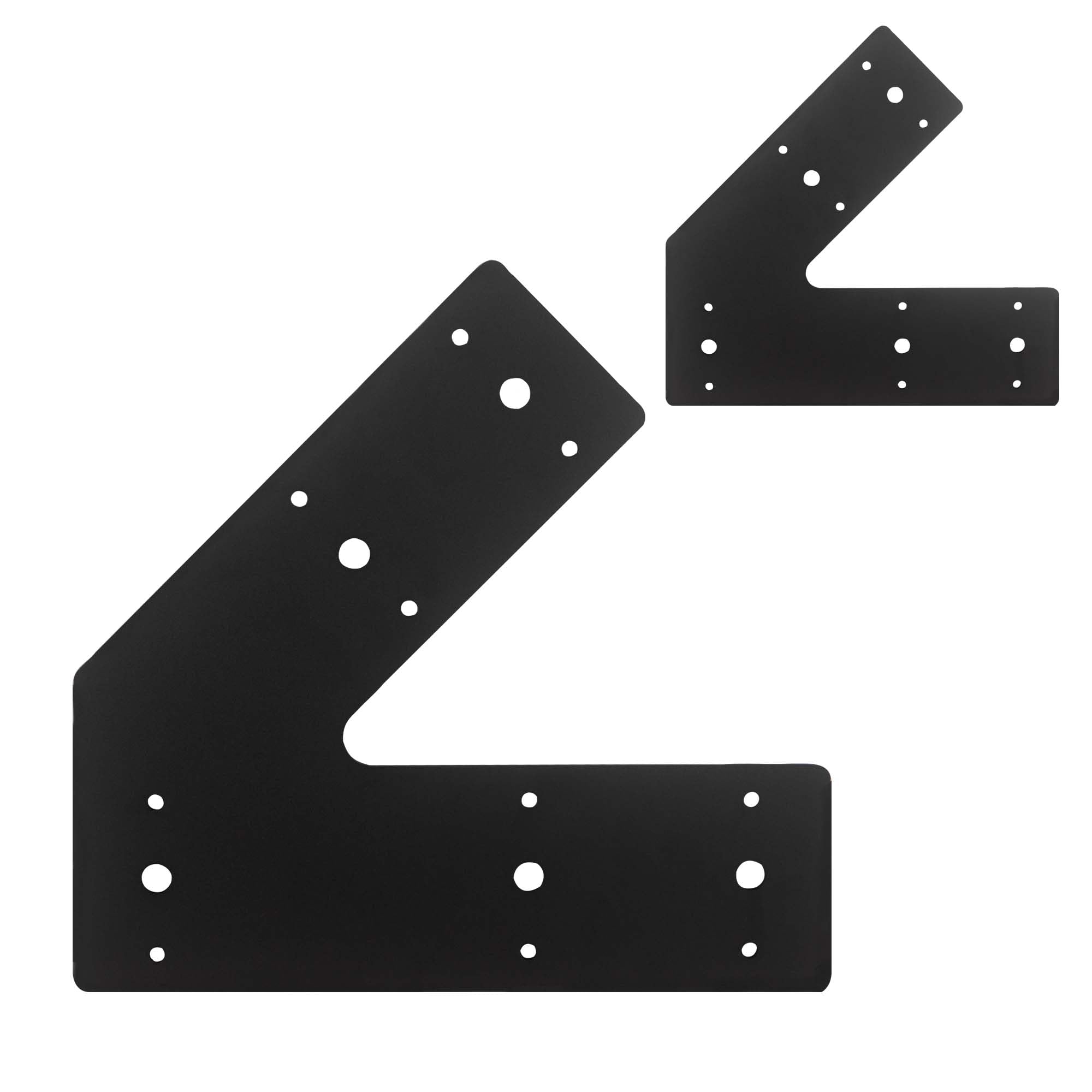 Photo 1 of Juedawyal 45 Degree Angle Steel Flat Plate,2pcs Heavy Duty Mending Plate 10x3"" for Wood DIY Projects - Large Connector Brace,Post to Beam Connectors Repair Bracket,Joining Brackets, Black
