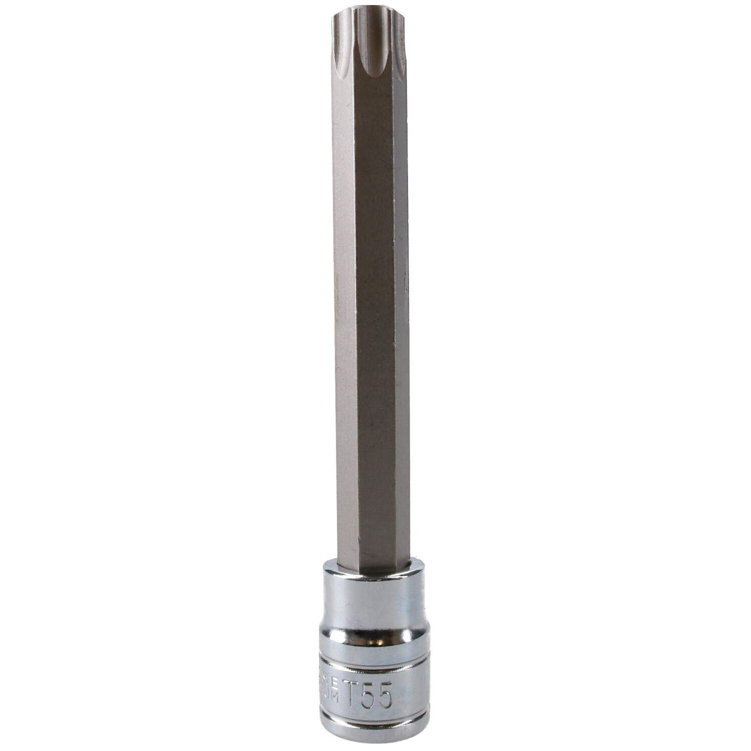 T55 3/8"" Drive Extra Long 110mm Tamperproof Tamper Torx Star Security Bit Socket