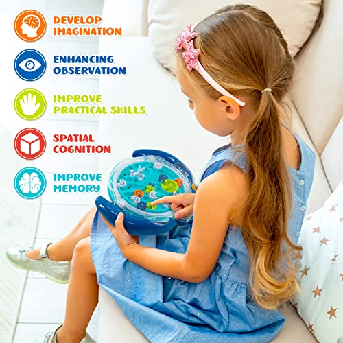 Mind Puzzles For Kids 3-8, 3D Maze Puzzle For Kids, Brain Teasers Gravity Ball Game Maze Ball Puzzle Toy Gifts For Kids Teens Adults, Hard Challenge. Labyrinth Game Marble Maze With Two Steel Marbles #TOP1