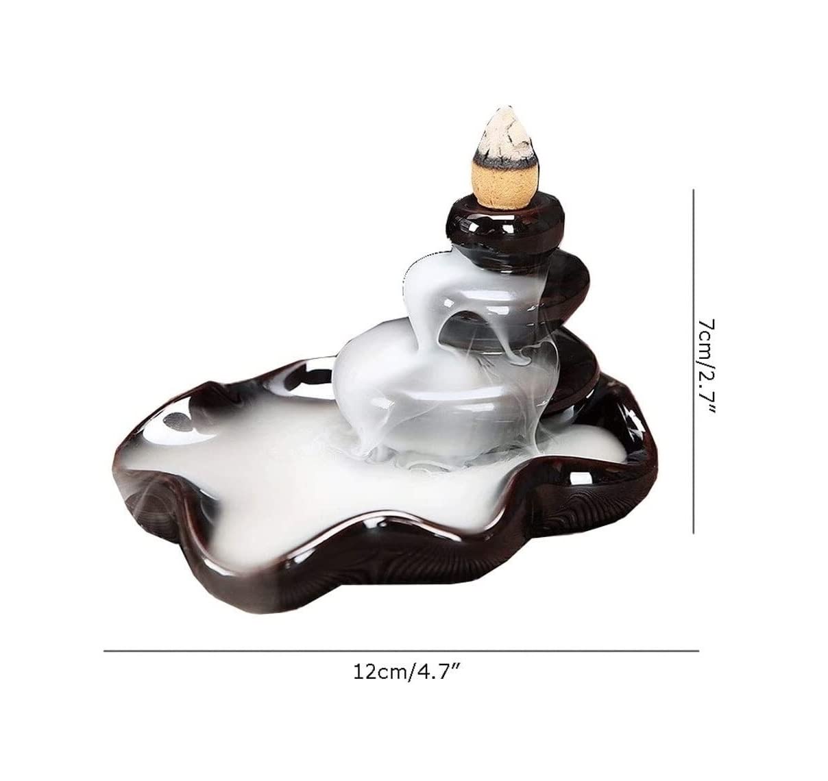 Quemador De Incienso Decoración Oficina Quemador De Incienso Reflujo, Horno Cerámica, Aromático para El Hogar Y La Oficina, Soporte para Torre Artesanal(A)
