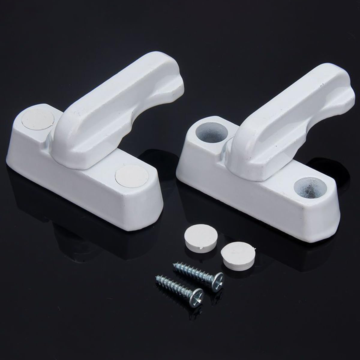 2-Pack Heavy Duty Window Locks Sash Jammer in Grey