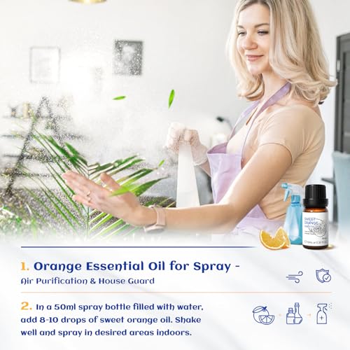 Image of HIQILI Sweet Orange Essential Oil,100% Pure Natural for Diffuser, Aromatherapy-10ml