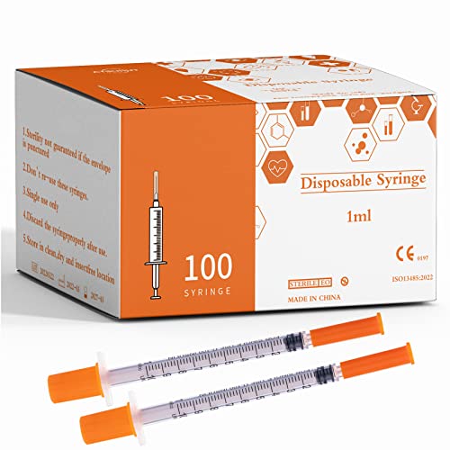 1Ml Orange Syringe With 30G - Diameter 0.3Mm/0.011Inch-Long 13Mm/0.5Inch (100) #TOP7