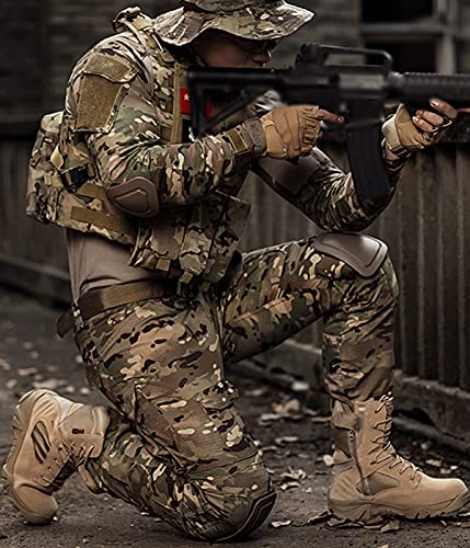 Harglesman G3 Combat Pants Military Clothes Suits Camouflage With Knee Pads For Men Tactical Bottom Trousers For Work Training Hunting Airsoft Paintball Uniform Sets Apparel Gear Camouflage M #TOP2