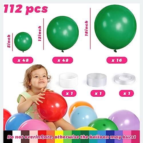 image for MCPINKY 112PCS Balloon Garland Kit, Rainbow Balloon Arch Colorful Part
