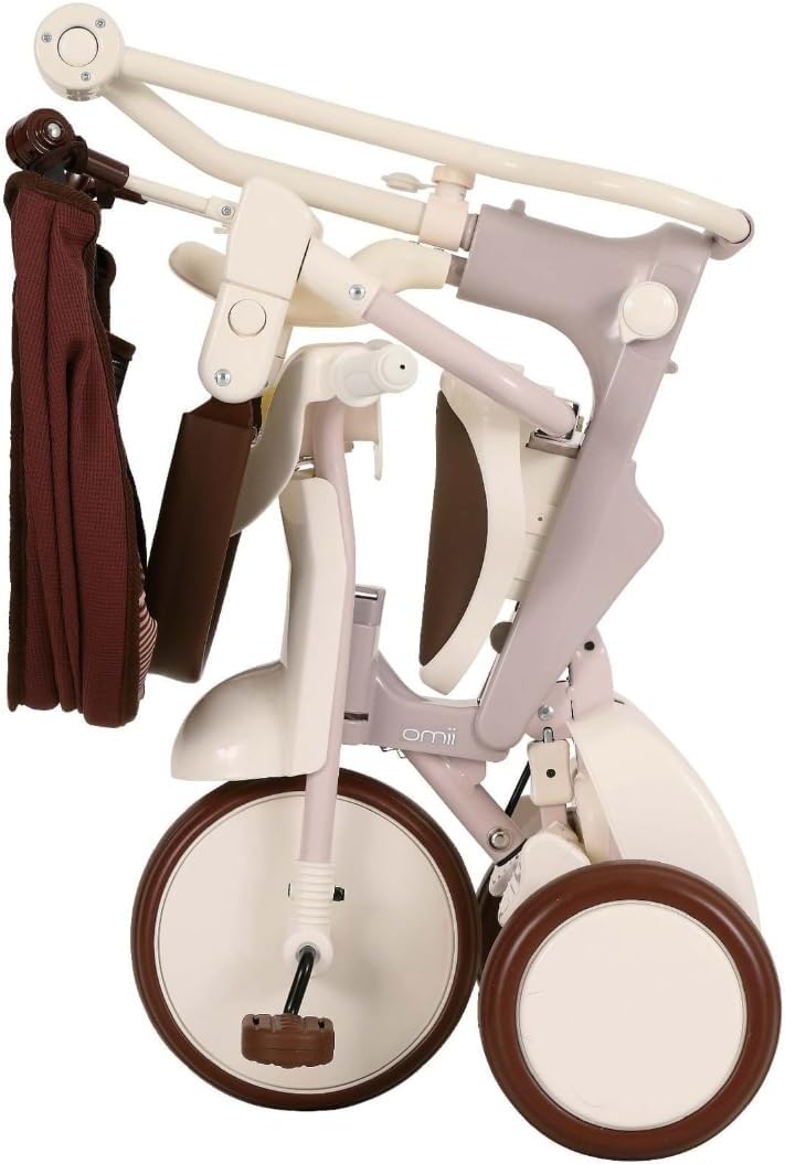 iimo Folding 3 in 1 Tricycle - Premium Tricycles for 1.5-4 Year olds - Japan Design Toddler Bike with Push Handle, Stroll N Trike, Tricycle Stroller - Kids Trike for Baby Boys and Girls (White)