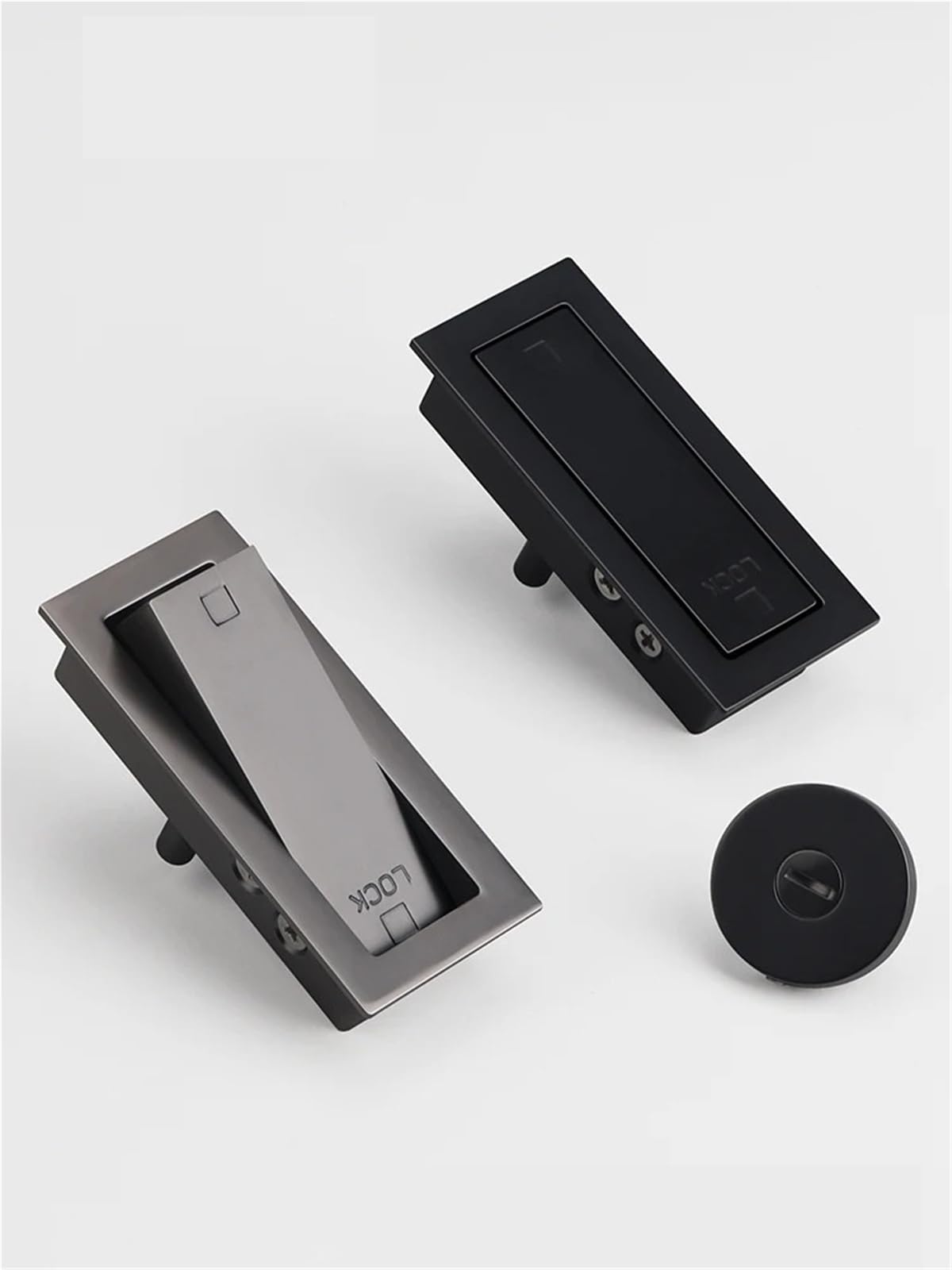 Nbmfdsry Black Closet Gate Lock, Door Lock Hidden Door-In-Door Built-In 1Pcs(Black)