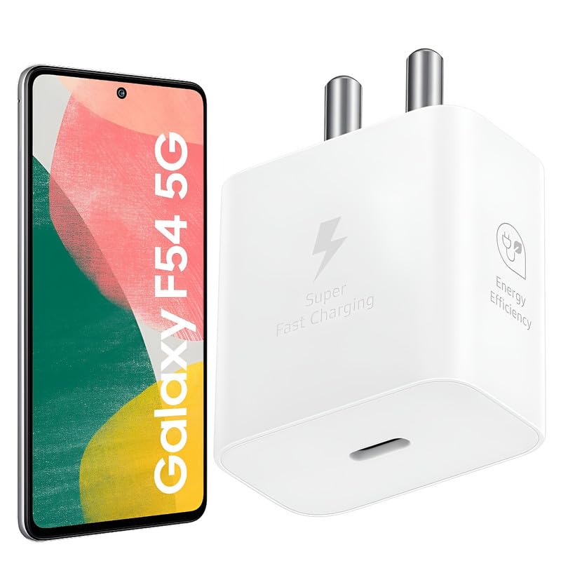 Image of 25W Gan Type C Super Fast Charger Compatible with Samsung F54 5G Mobile Phones, 25 watt USB C Charging Adapter for Galaxy F05 /A15 /A35 /M15 /M35 /S24 /S23 /S22 /S21 fe /S23 fe /Tab 25 w Quick Adapter, White