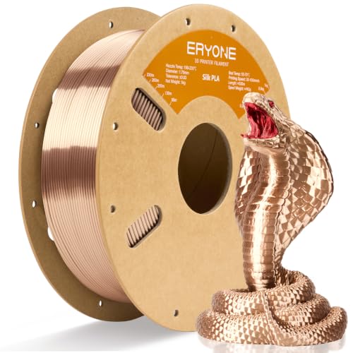 Image of ERYONE Silk PLA Filament for 3D Printer 1.75mm + /- 0.03mm, Shiny Filament 1kg (2.1lbs) /Spool, Desert Titanium