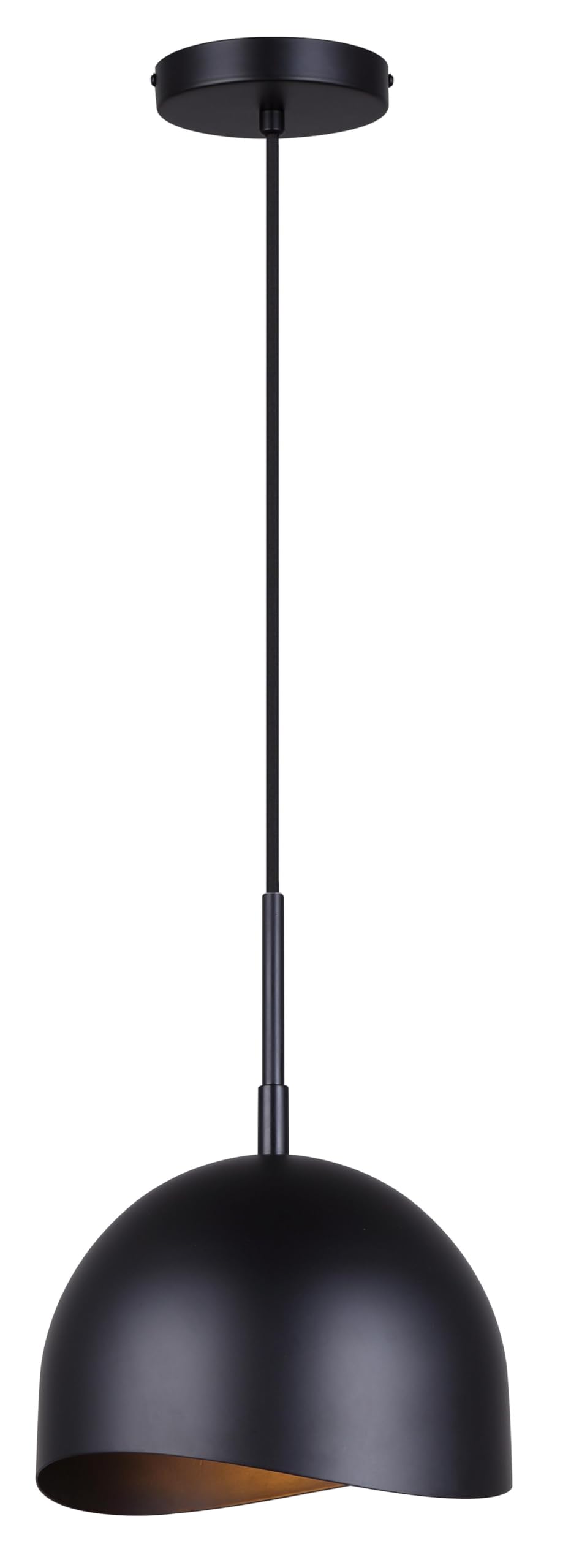 Canarm Henlee 9-Inch 1-Light Pendant Light, Matte Black with Adjustable Height, Modern Minimalist Lighting for Kitchen, Dining Room or Entryway