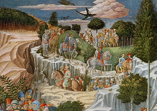 Toile Procession sur dos animal Benozzo Gozzoli poster évocateur d'histoire
