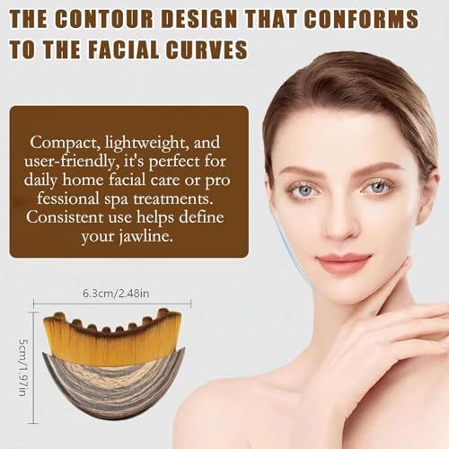 Image of Vn care Lymphatic Contour Face Brush for Sculpting & Drainage - Facial Massager for Jawline, Chin & Neck - Reduces Puffiness, Promotes Detox & Lift - Soft Bristles, Improves Skin Glow, Includes Travel Case