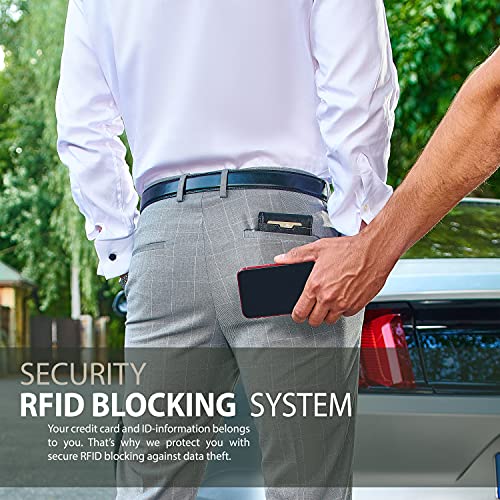 image for TRAVANDO Mens Slim Wallet with Money Clip SEATTLE RFID Blocking Bifold