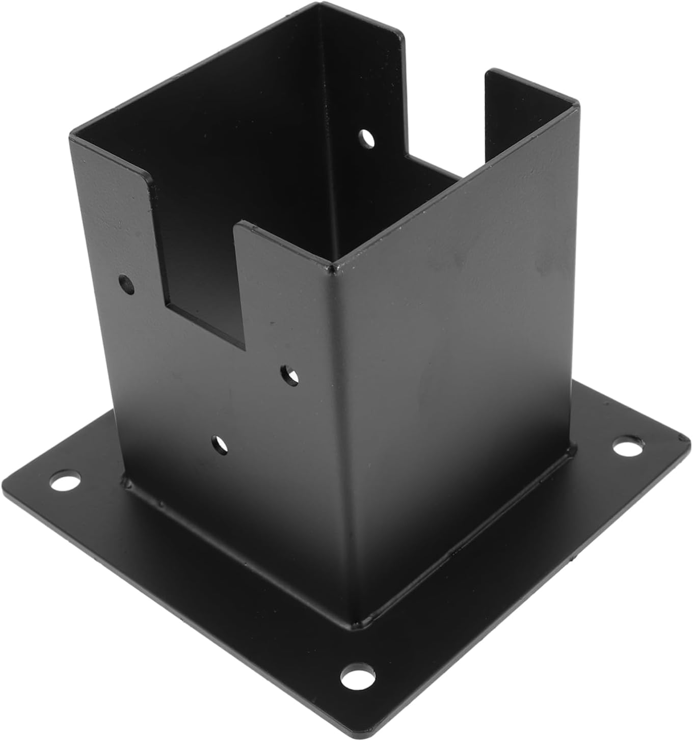 Happyyami 1set Heavy Duty Mailbox Bracket Base Metal Deck Railing Support for Mailbox Post Base Protector for Porch Fence and Garden Use