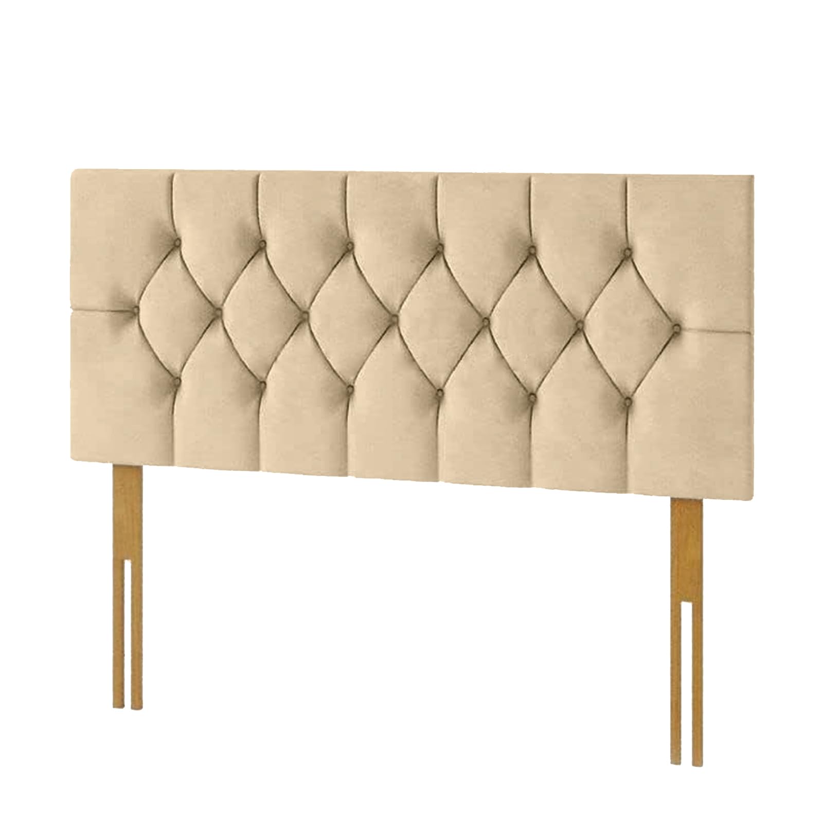 Kiswa collection Chesterfield Headboard | Plush Velvet Upholstered Headboard Matching Buttons Extra Padded Lined Bed Headboard for Bedroom Hotel Furniture (Mink Matching Buttons, 5ft King)