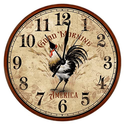 Horloge murale coq silencieuse pour dormir sans bruit de tic-tac - 2